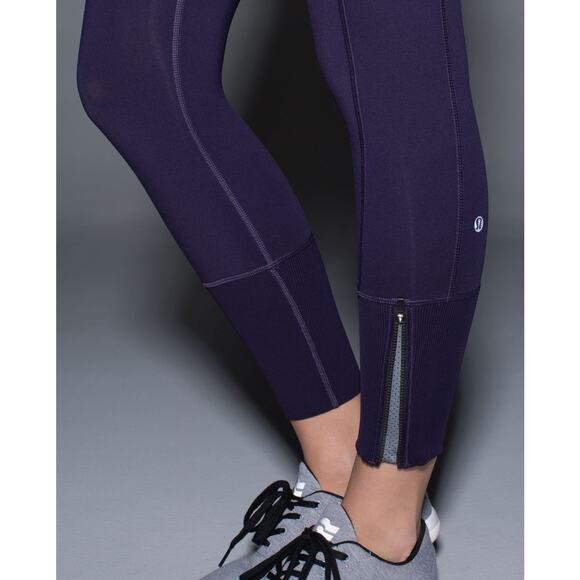 Lululemon Rebel Runner Ankle‎ Crop Plum Athleisure High Rise Pants Legging 6 - Picture 6 of 10